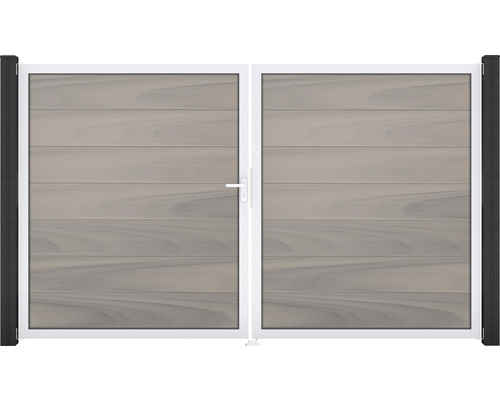 Portillon double GroJa Flex Grande gauche cadre aluminium 300 x 180 cm bicolore co-extrudé