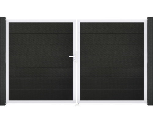 Portillon double GroJa Flex Grande gauche cadre aluminium 300 x 180 cm noir