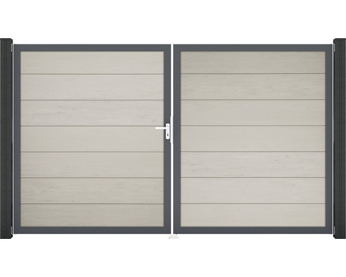 Portillon double GroJa Flex Grande gauche cadre anthracite 300 x 180 cm bicolore