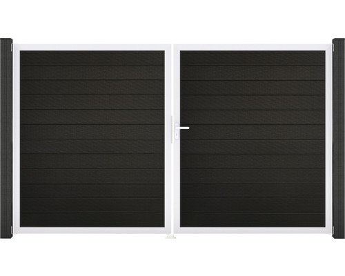 Portillon double GroJa Flex droite cadre aluminium 300 x 180 cm noir