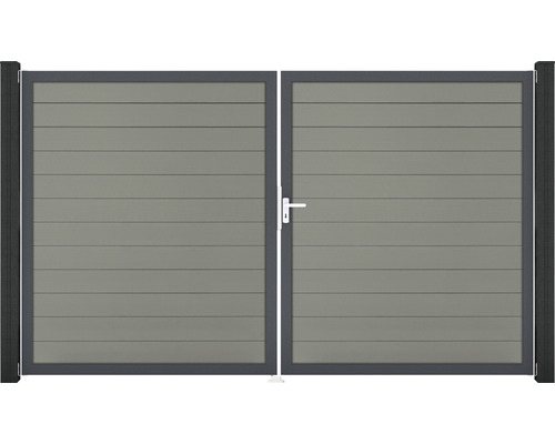 Portillon double GroJa Flex droite cadre anthracite 300 x 180 cm gris