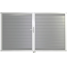 Portail double en aluminium avec lames horizontales