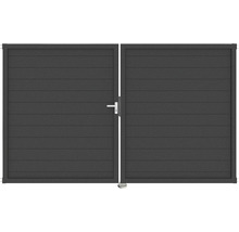 Portail double en aluminium avec lames horizontales