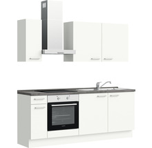 nobilia elements Küchenzeile mit Geräten Urban 210 cm alpinweiss matt vormontiert Variante links 4004539036918