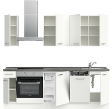 nobilia elements Küchenzeile mit Geräten Urban 240 cm alpinweiss matt vormontiert Variante links 4004539036994