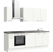 nobilia elements Küchenzeile mit Geräten Urban 240 cm alpinweiss matt vormontiert Variante links 4004539036994