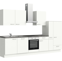 Cuisine complète nobilia elements avec appareils Urban 330 cm blanc alpin mat prémontée variante à droite 4004539037595