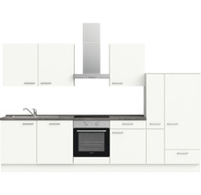 Cuisine complète nobilia elements avec appareils Urban 330 cm blanc alpin mat prémontée variante à droite 4004539037595