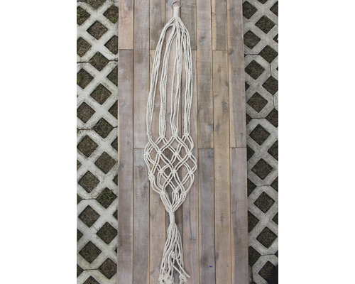 Makramee Pflanzenaufhänger aus Seil mit Metallring