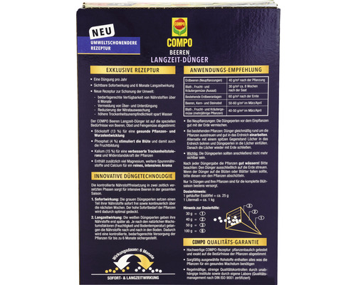 COMPO Engrais longue durée pour baies Emballage pour baies, fruits et légumes