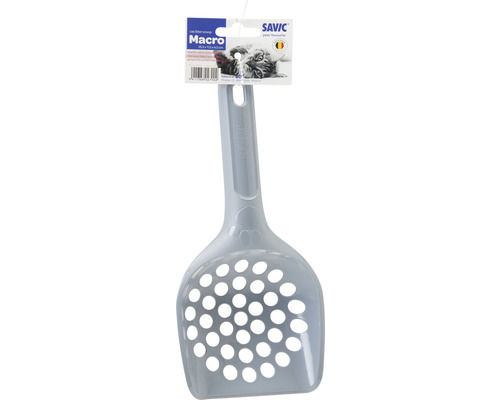 Pelle à litière pour chats Savic Pelle à litière pour chats Pelle à litière Pelle à déjections grande env. 25 x 11 x 4,5 cm couleur assortie blanc ou gris Pelle à litière pour chat en plastique avec trous