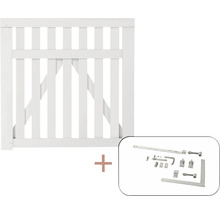 Portillon de jardin blanc avec ferrures