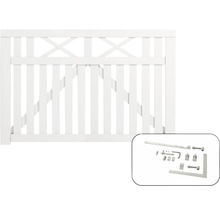 Portillon de jardin en bois blanc avec ferrures
