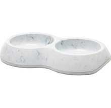 Gamelle double Gamelle d'eau Savic Delice Double Marble antidérapante 2x env. 0,2 l env. 26 x 15 x 4,5 cm couleur marbre