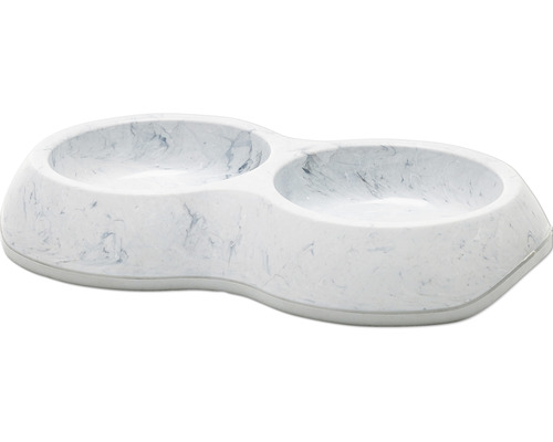 Gamelle double Gamelle d'eau Savic Delice Double Marble antidérapante 2x env. 0,2 l env. 26 x 15 x 4,5 cm couleur marbre