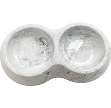 Gamelle double Gamelle d'eau Savic Delice Double Marble antidérapante 2x env. 0,2 l env. 26 x 15 x 4,5 cm couleur marbre