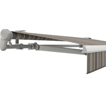 Markise mit gestreiftem Stoff und Aluminiumgestell