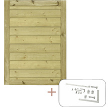 Portail en bois avec kit de ferrures