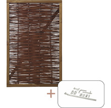 Sichtschutzelement aus Weide mit Holzrahmen inklusive Beschlag