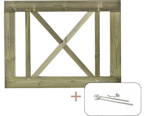 Portail de jardin en bois avec ferrures
