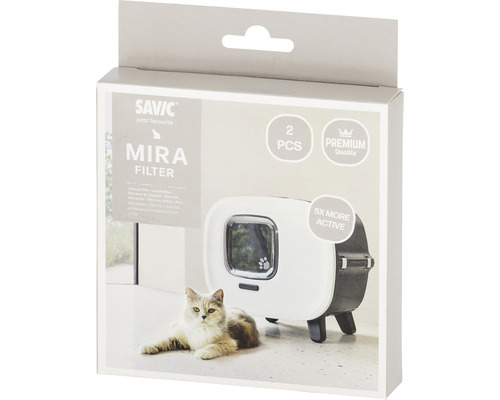 Savic Mira Filter Katzentoilette, Packung mit zwei Stück