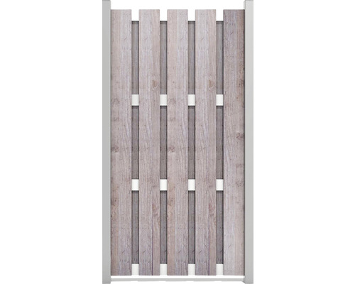 Élément de clôture GroJa Belfort 90 x 180 cm effet bois avec effet madrier