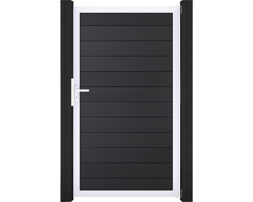 Portillon simple GroJa Flex tirant universel prémonté sans poteaux cadre argent 100 x 180 cm anthracite