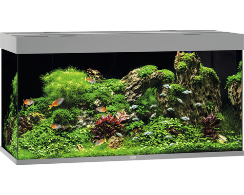 Aquarium JUWEL Rio 350 mit LED-Beleuchtung, Pumpe, Filter, Heizer ohne Unterschrank grau