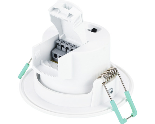 Spot encastrable au plafond avec bornes de connexion et ressorts de fixation