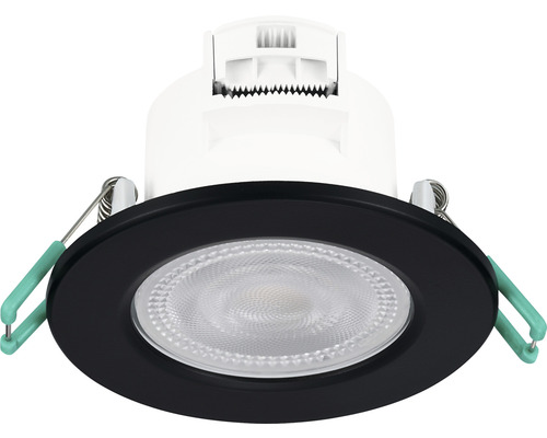 LED Einbauleuchte schwenkbar IP44 5,5W 550 lm einstellbares weiß 2700/3000/4000 K Sylspot schwarz Ø 87/68-74 mm 230V