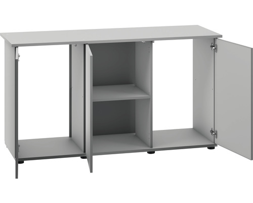 Meuble aquarium avec compartiments ouverts et fermés