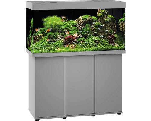 Aquariumkombination JUWEL Rio 350 SBX mit LED-Beleuchtung, Heizer, Filter und Unterschrank grau