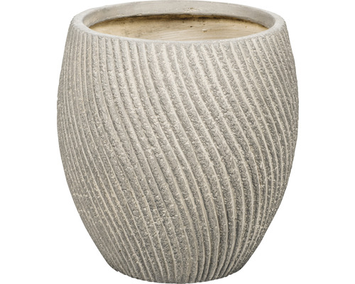 Pot pour plantes Lafiora pierre artificielle ondulé Ø 40 cm h 41 cm sable