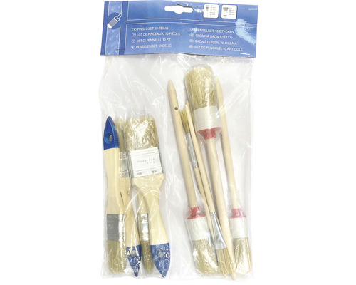 Set de pinceaux de dix pièces dans l''emballage