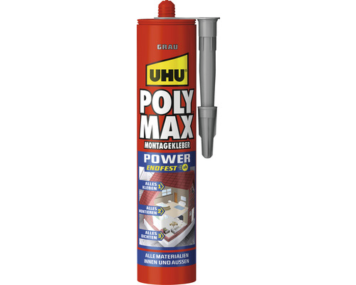 Colle de montage Power UHU Poly Max solidité finale gris 425 g