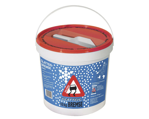 Produit de déneigement Glatteisbremse granulés de calcaire sans sel 10 kg granulométrie jusqu'à 5 mm env., seau avec aube d'épandage-0