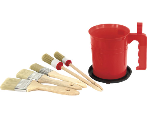 Seau à peinture avec jeu de pinceaux