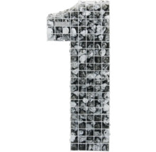 Gabion en forme de chiffre rempli de pierres
