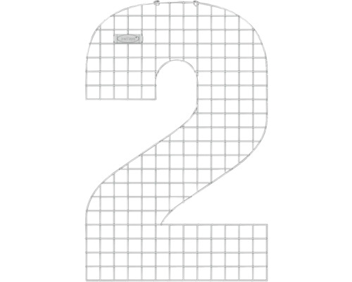 Drahtgestell in Form der Zahl Zwei