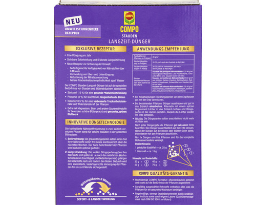 COMPO Stauden Langzeit-Dünger für eine umweltschonendere Düngung
