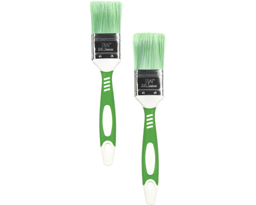 Deux pinceaux à vernis avec poils et manche en plastique
