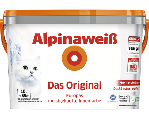 Peinture murale Alpina blanc L’original sans éclaboussures 10 l Peinture murale Alpina blanc L’original sans éclaboussures 10 l