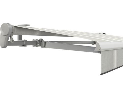 SOLUNA Gelenkarmmarkise Trend 5x2 Stoff Dessin D418 Gestell E6EV1 silber eloxiert Antrieb links inkl. Kurbel SOLUNA Gelenkarmmarkise Trend 5x2 Stoff Dessin D418 Gestell E6EV1 silber eloxiert Antrieb links inkl. Kurbel