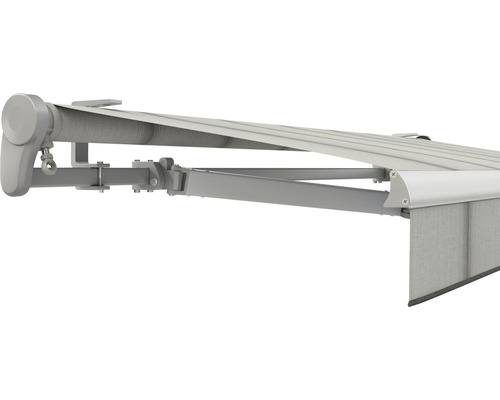 SOLUNA Gelenkarmmarkise Trend 6x2 Stoff Dessin D420 Gestell E6EV1 silber eloxiert Antrieb links inkl. Kurbel SOLUNA Gelenkarmmarkise Trend 6x2 Stoff Dessin D420 Gestell E6EV1 silber eloxiert Antrieb links inkl. Kurbel