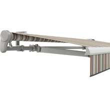 Store banne à bras articulés avec motif rayé