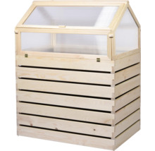 Jardinière surélevée en bois avec serre châssis