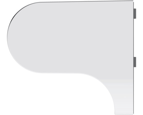 Glasregal mit abgerundeten Kanten