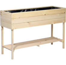 Jardinière sur pieds en bois avec étagère