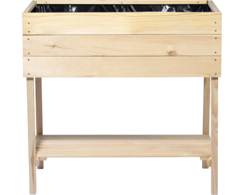 Jardinière surélevée en bois avec étagère