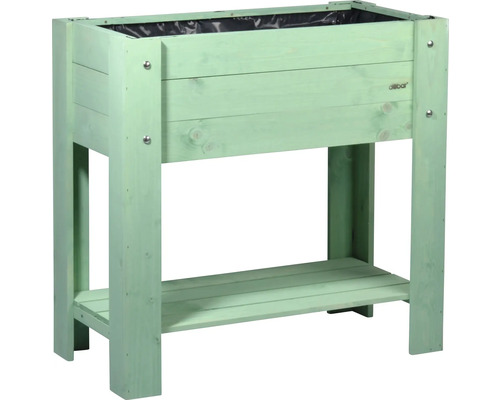 Jardinière surélevée en bois avec étagère